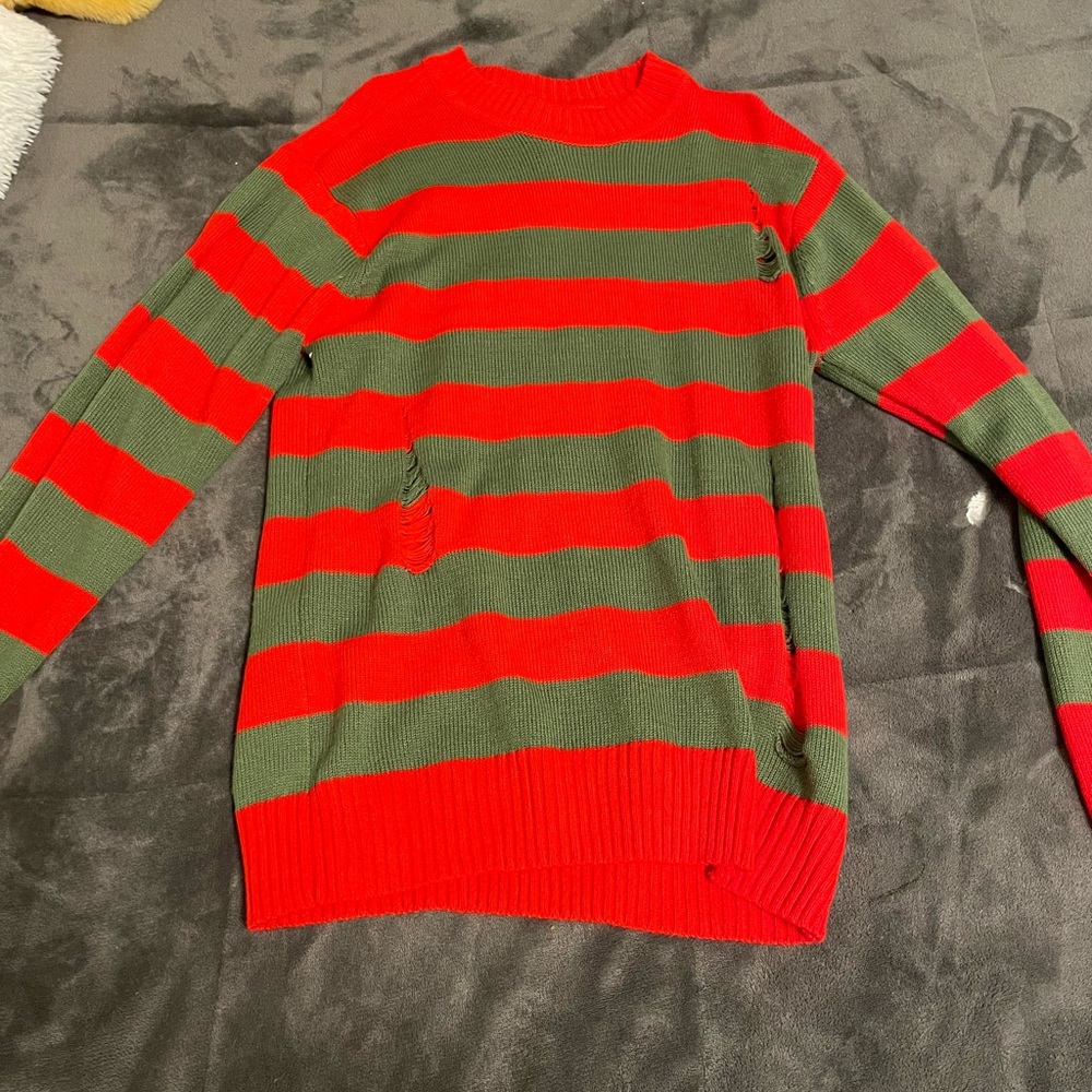 Freddy Krueger sweater dress. Red and Green. Size S
